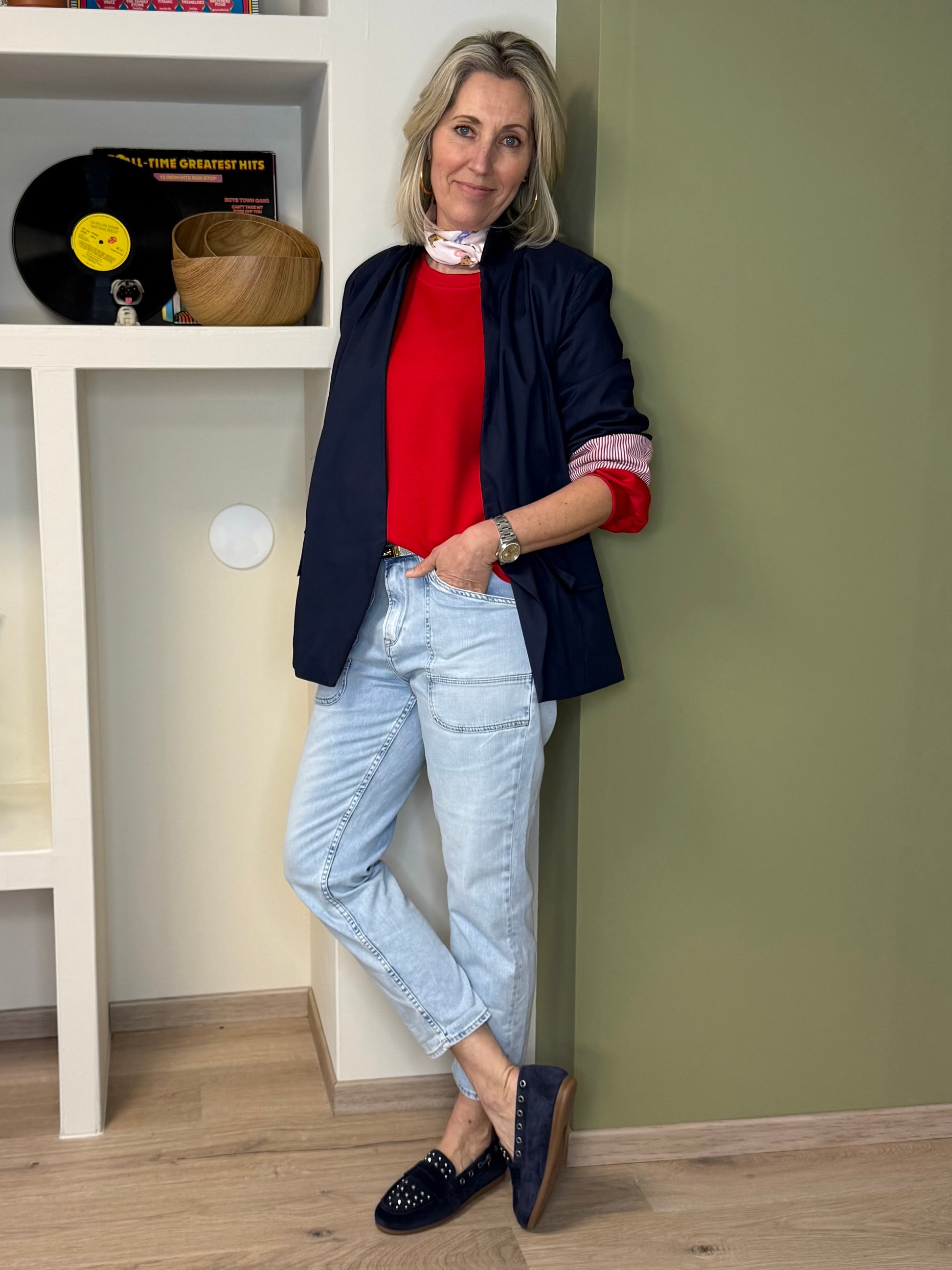 Azzurro Sweater Emma Rood - Peet kleding