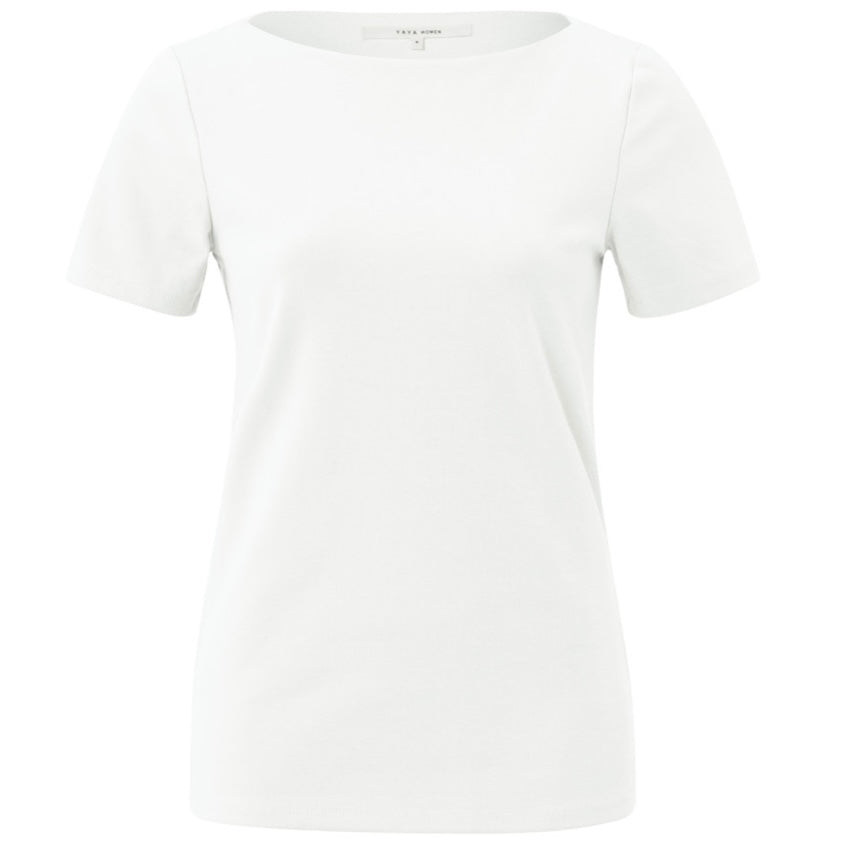 Yaya T-shirt Boothals Wit - Peet kleding