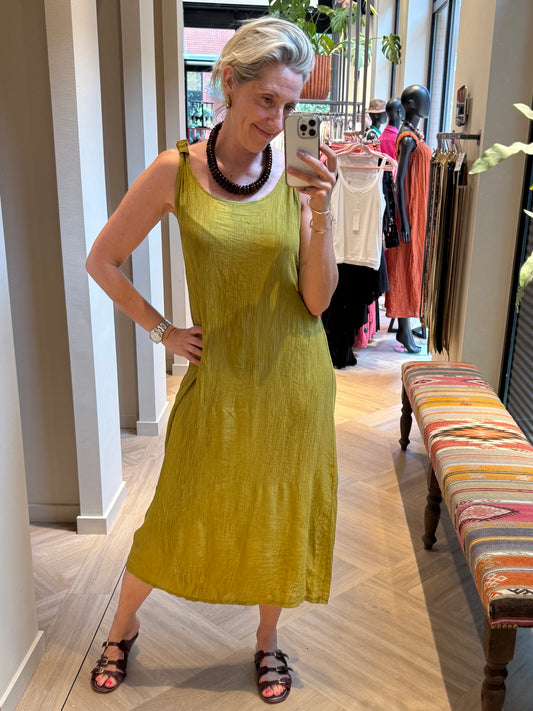 Jurk Alinda Olijf - Peet kleding