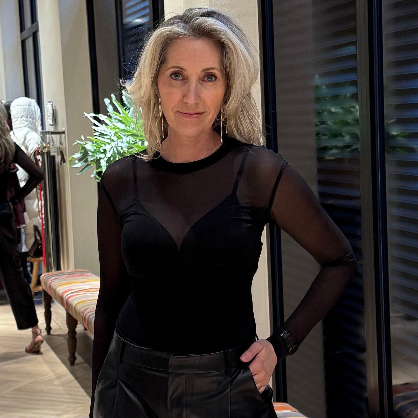 With Black Mesh Top Asta Zwart - Peet kleding