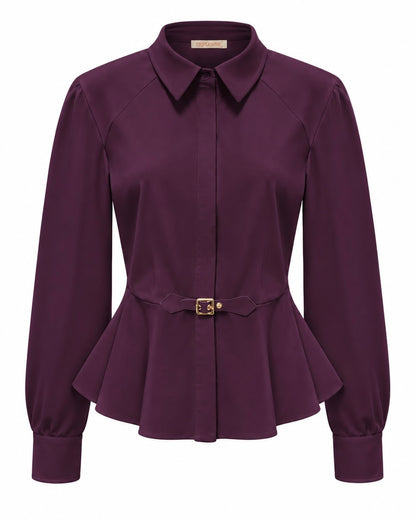 Triple Nine - Travel Blouse Simona Aubergine - 5950 - Peet kleding