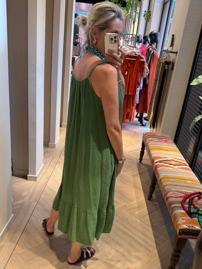 Jurk Marouska Mouseline Groen - Peet kleding