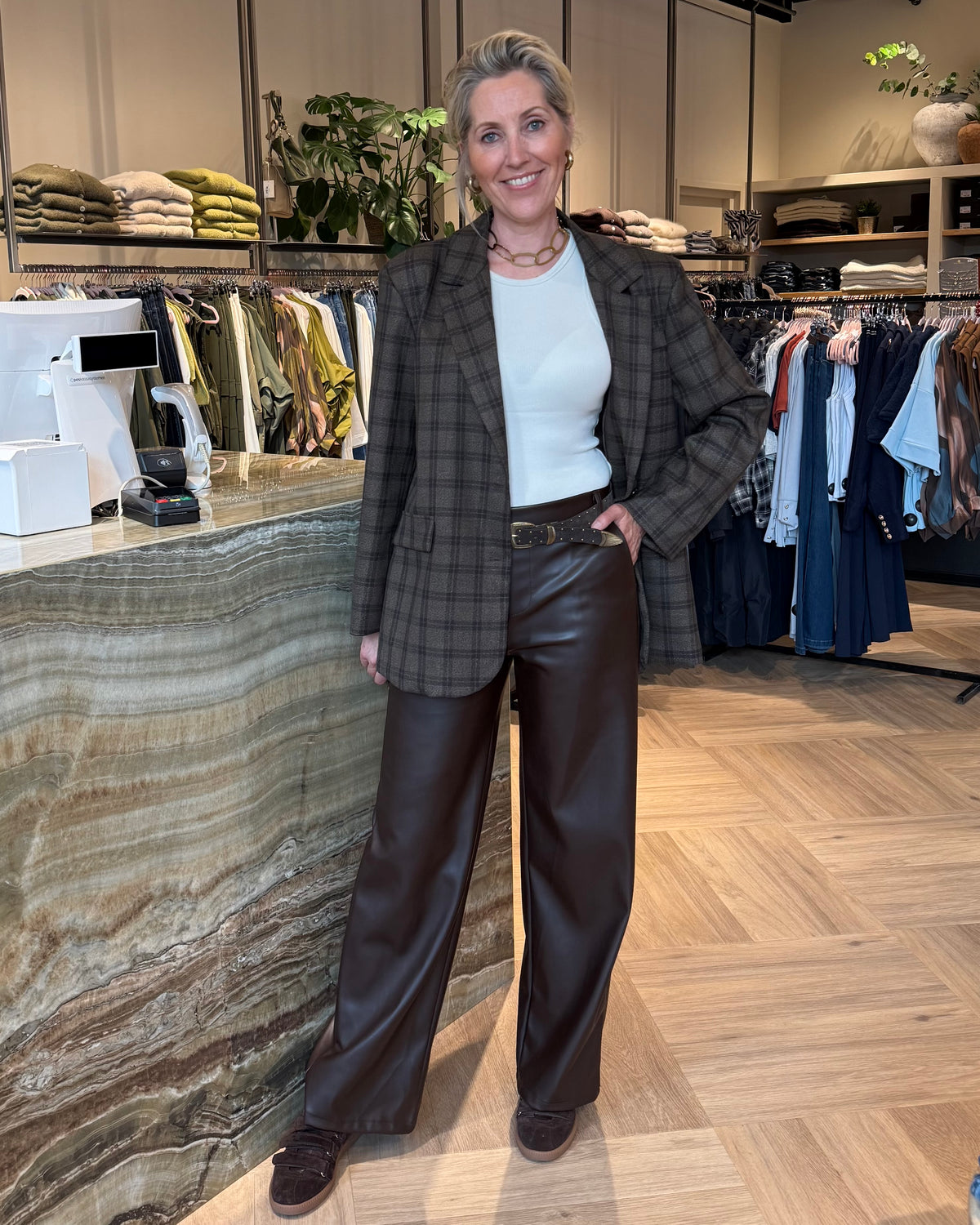 Blazer Lola Bruin Geruit
