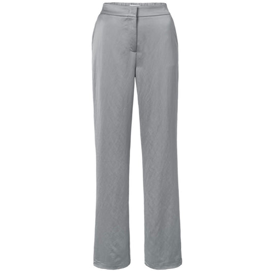 Yaya Broek Woven Satin Grey - Peet kleding