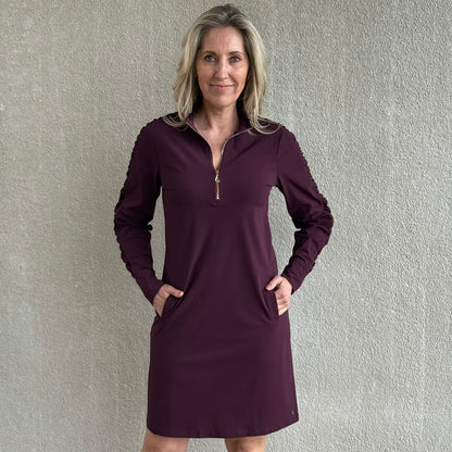 Triple Nine - Travel Jurk Mares Aubergine - 51815 - Peet kleding
