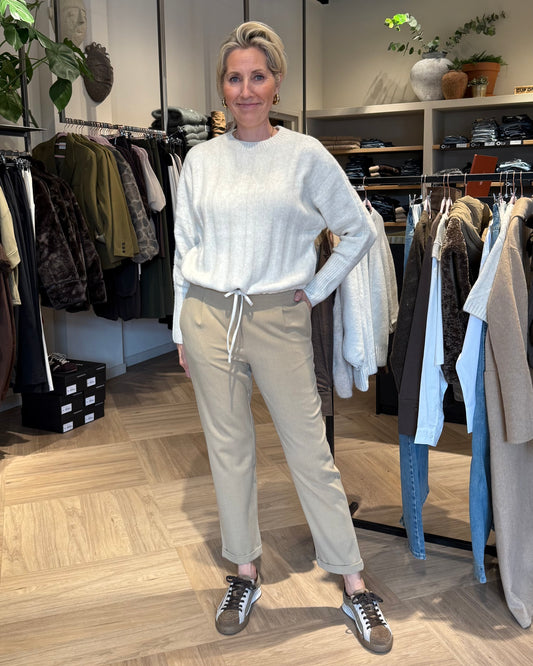 Yaya Sweater Batwing Slate Offwhite Melange - Peet kleding