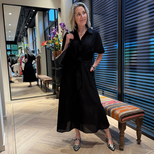 Azzurro Jurk Denia Zwart - Peet kleding