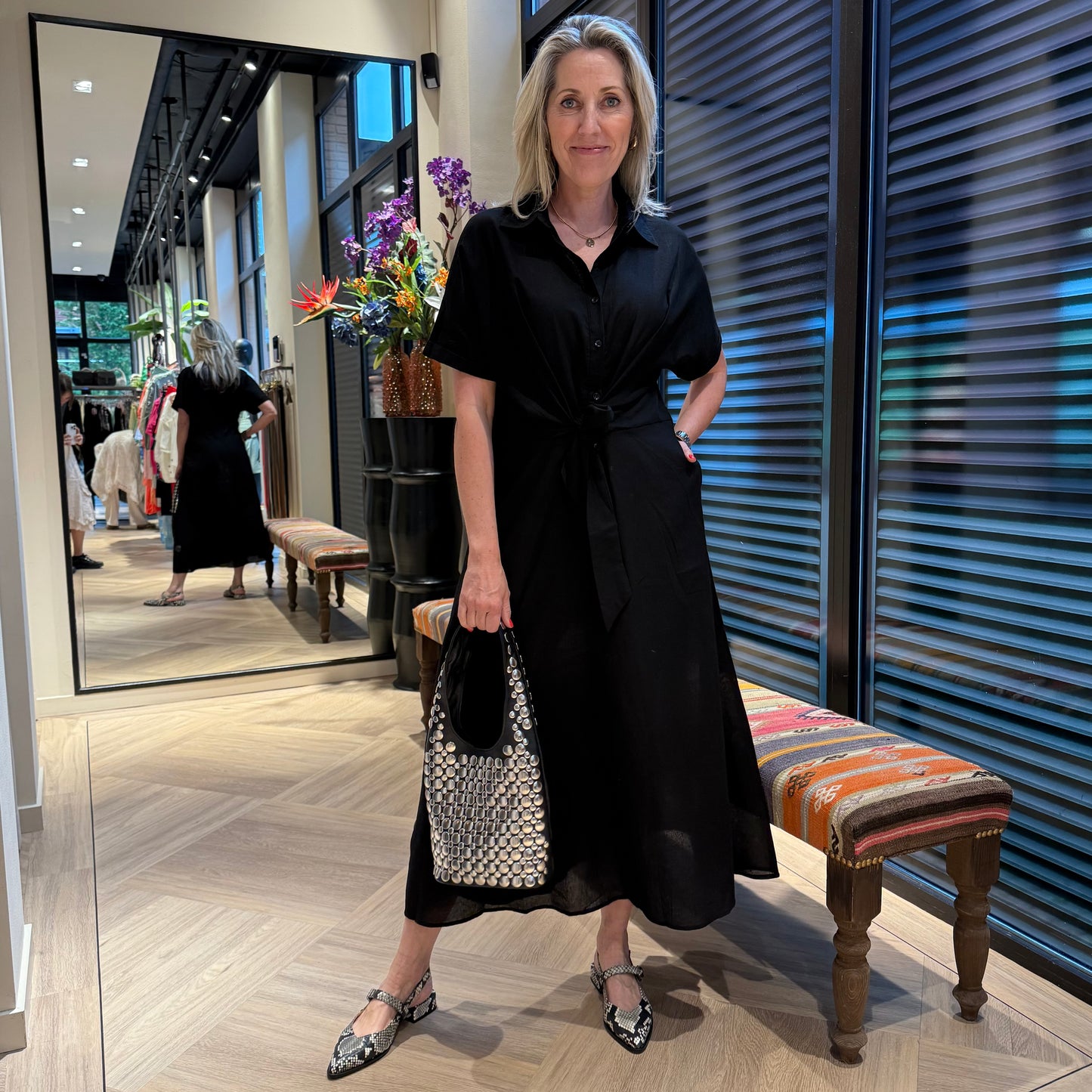 Azzurro Jurk Denia Zwart - Peet kleding