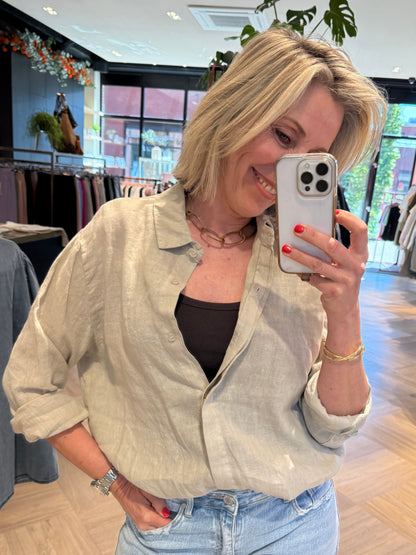 Blouse Linnen Suus Zand - Peet kleding