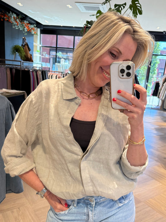 Blouse Linnen Suus Zand - Peet kleding