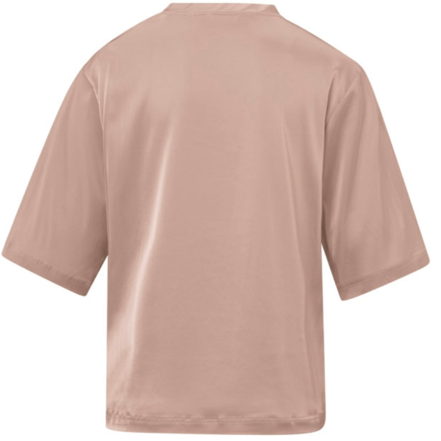 Yaya Satijn T-Shirt Dusty Pink - Peet kleding