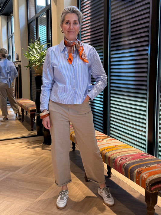 Rino & Pelle Blouse Felise Blauw Gestreept - Peet kleding