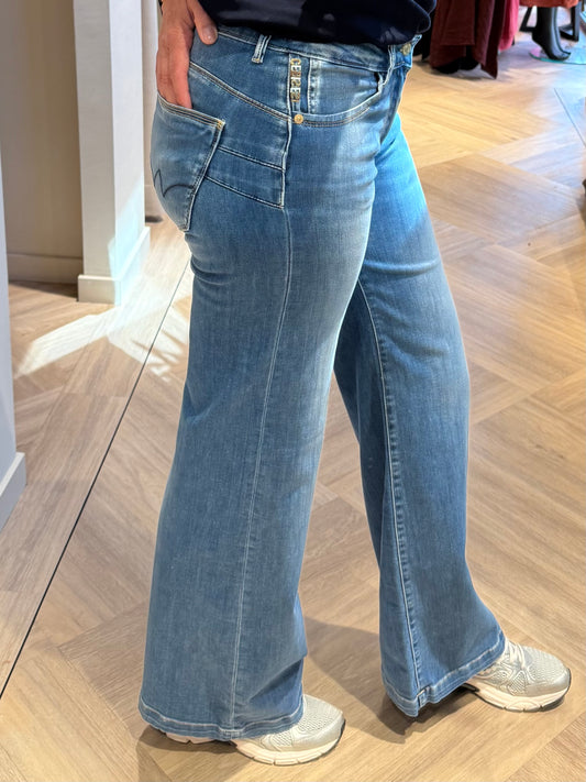 Le Temps Des Cerises Flare Blue - Peet kleding