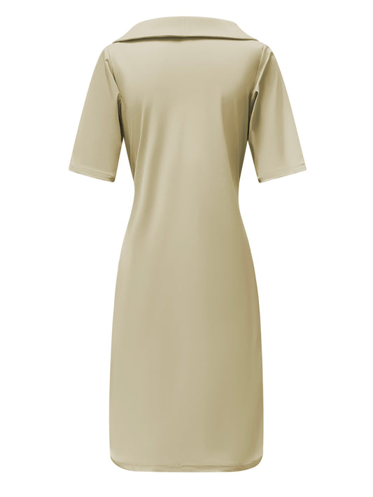 Triple Nine Travel Jurk Julia Beige - 51821 - Peet kleding