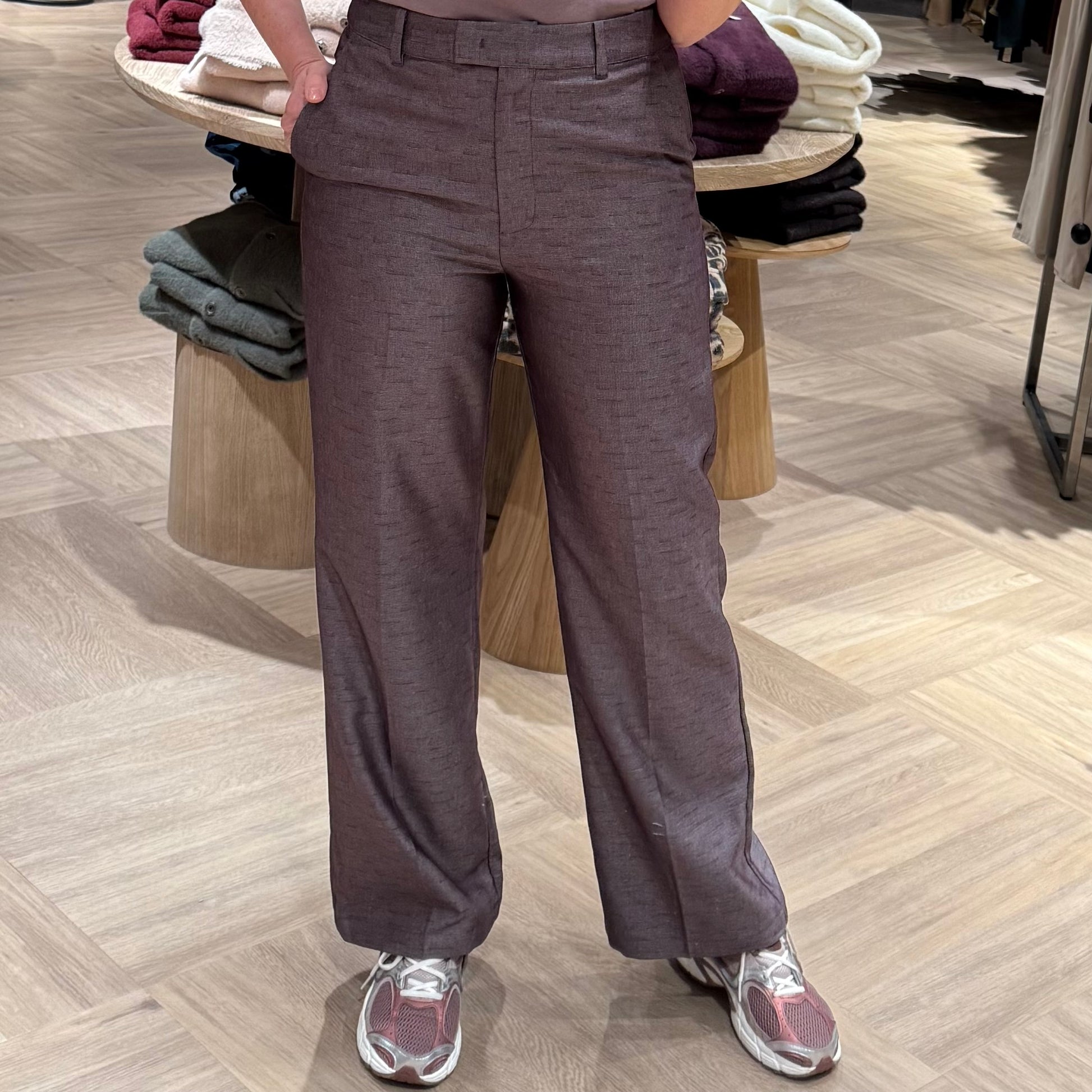 Yaya Wijde Pantalon Aubergine Melee - Peet kleding