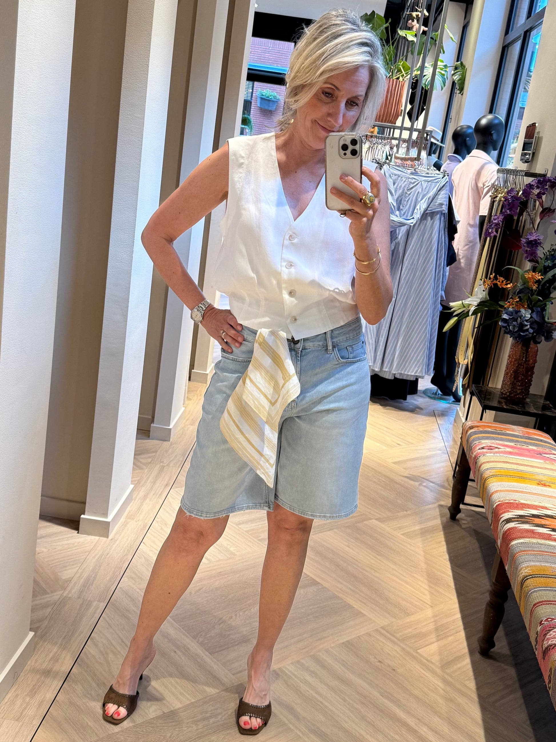 Yaya Bermuda Light Blue - Peet kleding