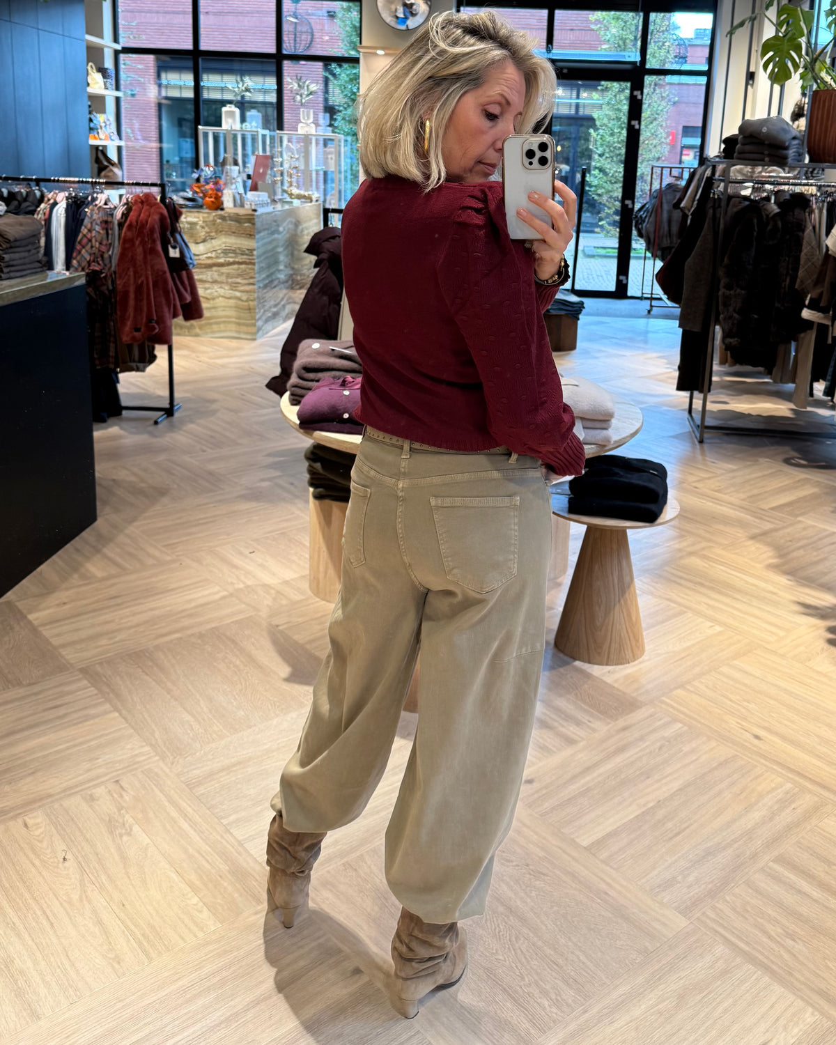 Trui Pearl Pofmouw Bordeaux - Peet kleding