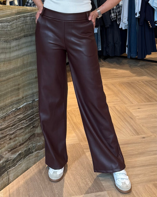 Broek Sarah Leather Bordeaux - Peet kleding