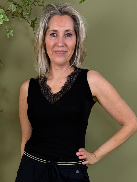 Triple Nine - Cashmere Top Sisi Zwart - 9005 - Peet kleding