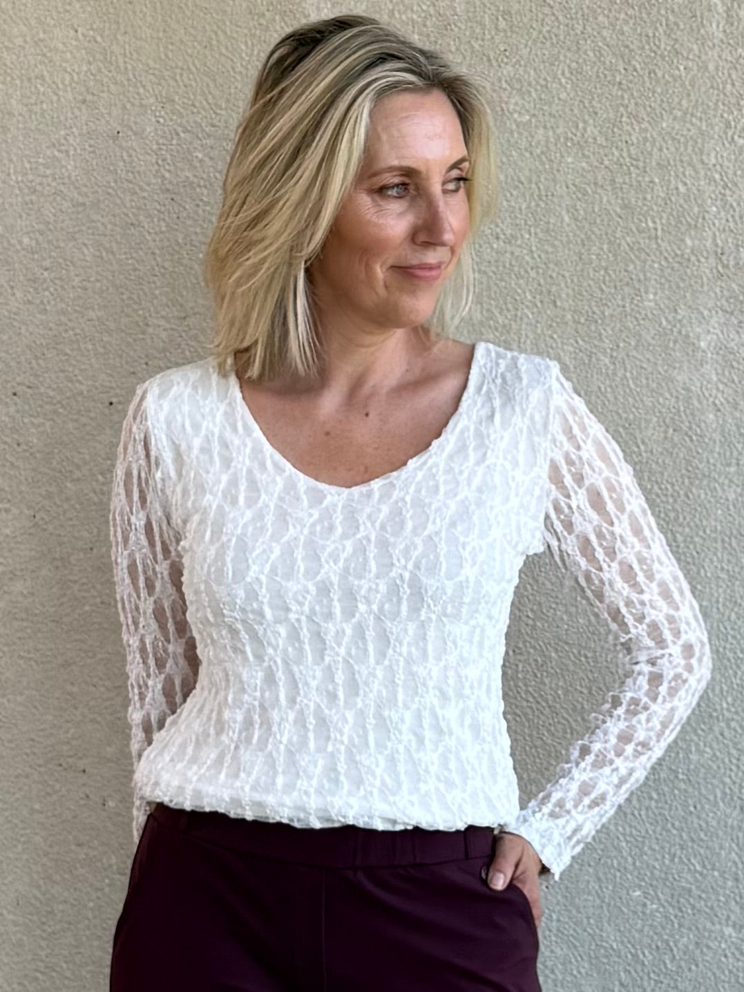 Triple Nine - Kanten Top Lucy Wit - Peet kleding