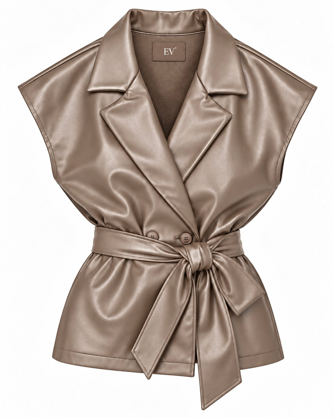 Gilet Sarah Leather Taupe
