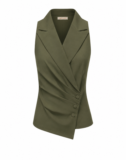 Triple Nine - Travel Gilet Maya Olijfgroen - 92417 - Peet kleding