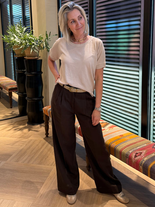 Copenhage Muse Natu Pants Donkerbruin - Peet kleding