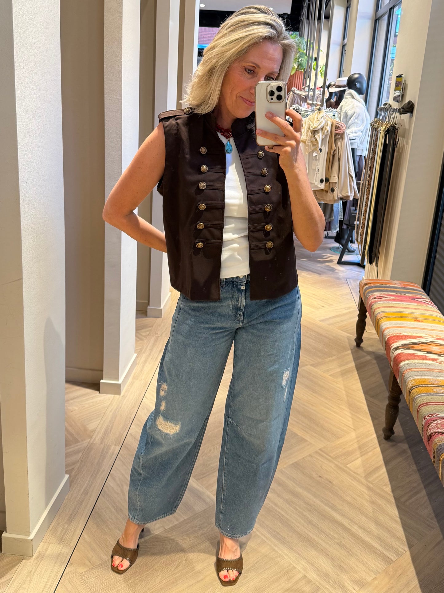 Gilet Military Style Bruin - Peet kleding