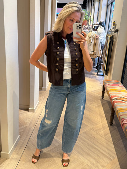 Gilet Military Style Bruin - Peet kleding