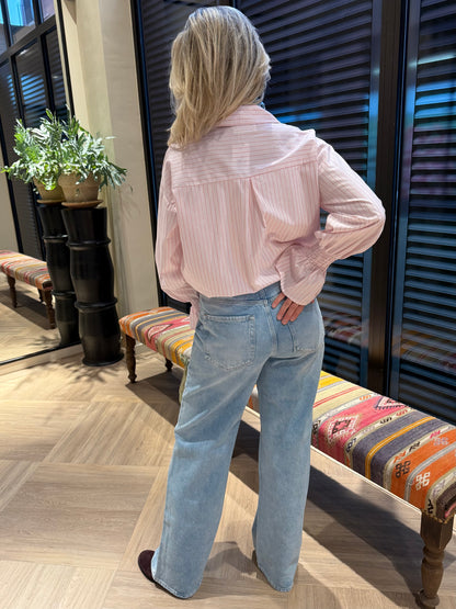 Azzurro Blouse Streep Roze - Peet kleding