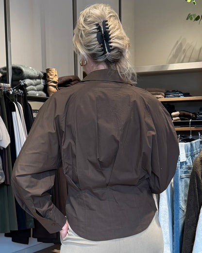 Yaya Blouse Getailleerd Slate Black Brown - Peet kleding