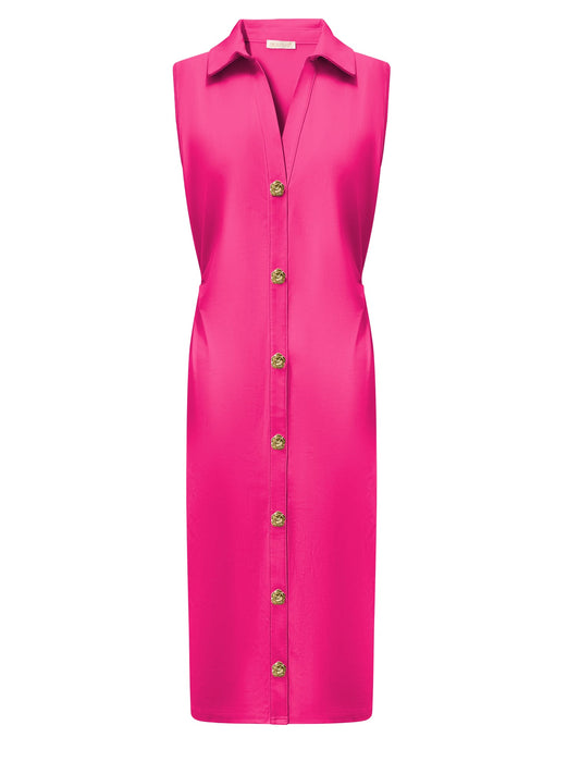 Triple Nine Travel Jurk June Fuchsia - 51817 - Peet kleding