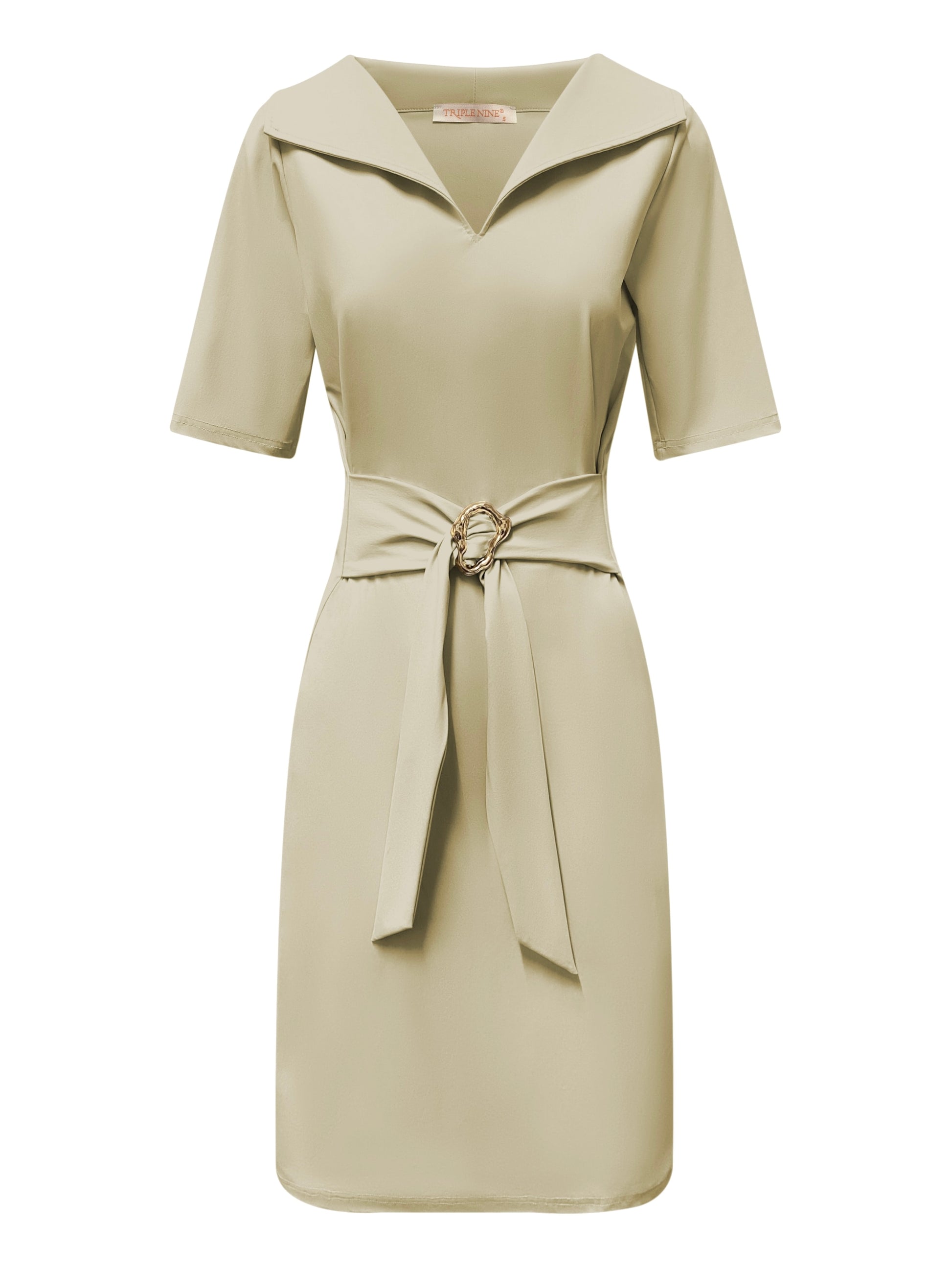 Triple Nine Travel Jurk Julia Beige - 51821 - Peet kleding