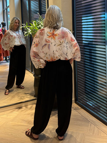 Kimono Silky Bloemen Print