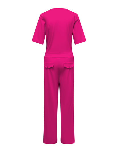 Triple Nine Travel Jumpsuit Mila Fuchsia - 51908 - Peet kleding