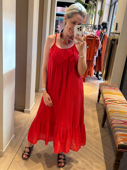 Jurk Charmaine Silky rood - Peet kleding