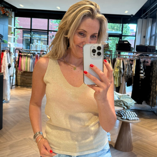 Triple Nine Top Lurex Champagne - Peet kleding