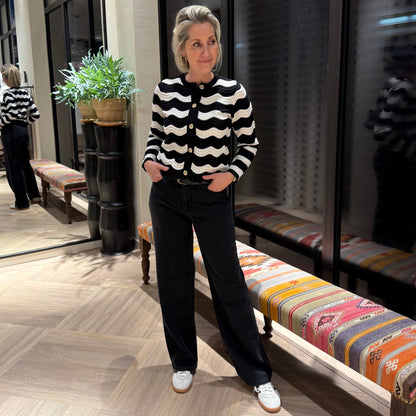 Azzurro Vest Cherry Zwart Wit - Peet kleding