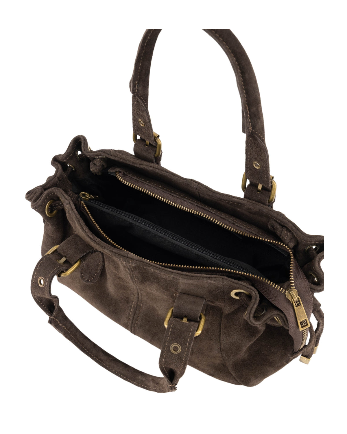 Tas Reva Suede Donkerbruin - Peet kleding