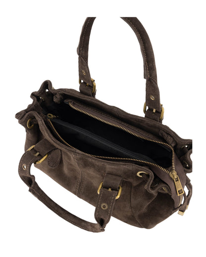 Tas Reva Suede Donkerbruin - Peet kleding