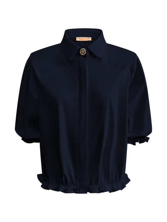 Triple Nine Travel Blouse Dorée Navy - 5941 - Peet kleding
