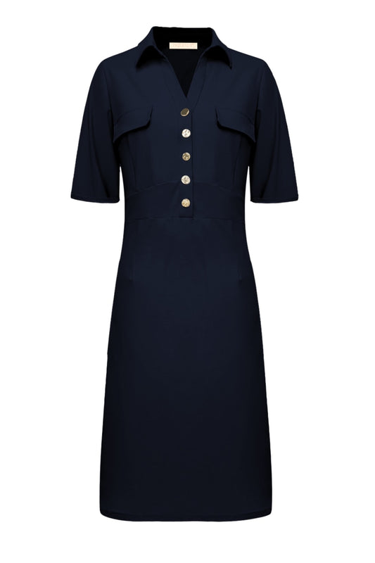 Triple Nine Travel Jurk Valerie Navy - 51827 - Peet kleding