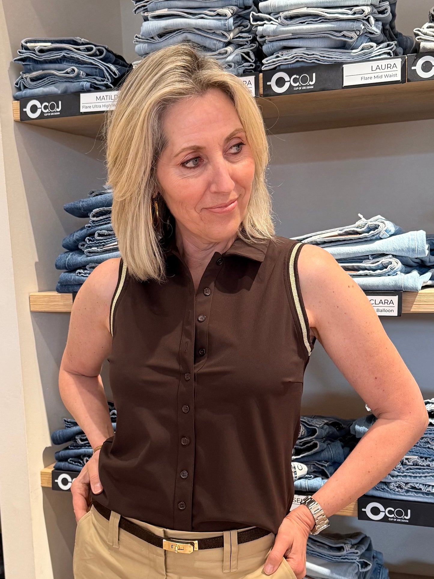 Triple Nine - Travel Blouse Jacky Donkerbruin - 5902 - Peet kleding