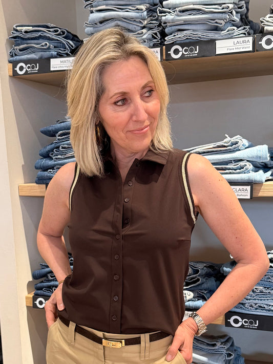 Triple Nine - Travel Blouse Jacky Donkerbruin - 5902 - Peet kleding