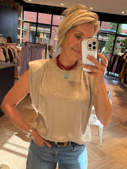 Yaya Top Silk Cashmere Grey