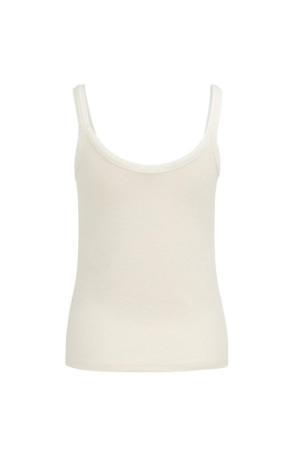 Yaya Singlet Mesh Rand Creme - Peet kleding