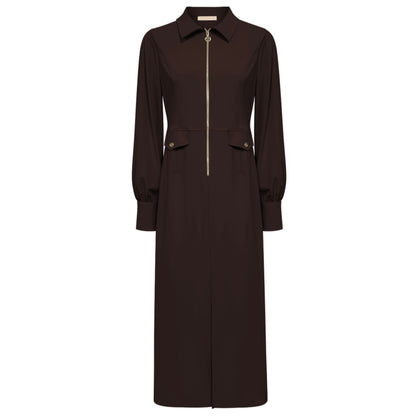 Triple Nine - Travel Jurk Melinna Donkerbruin - 51814 - Peet kleding