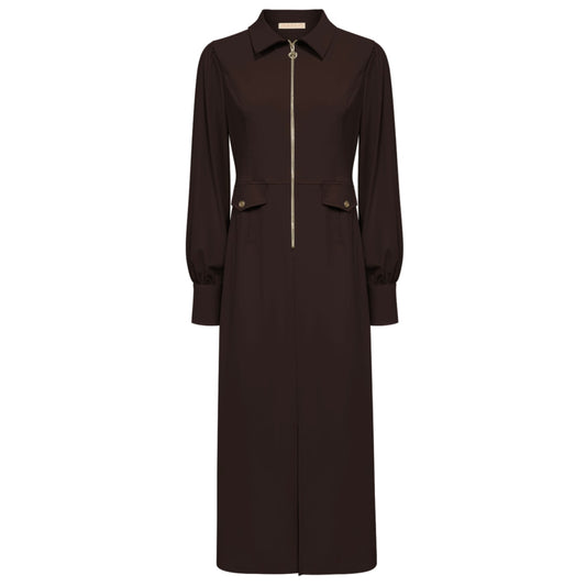 Triple Nine - Travel Jurk Melinna Donkerbruin - 51814 - Peet kleding