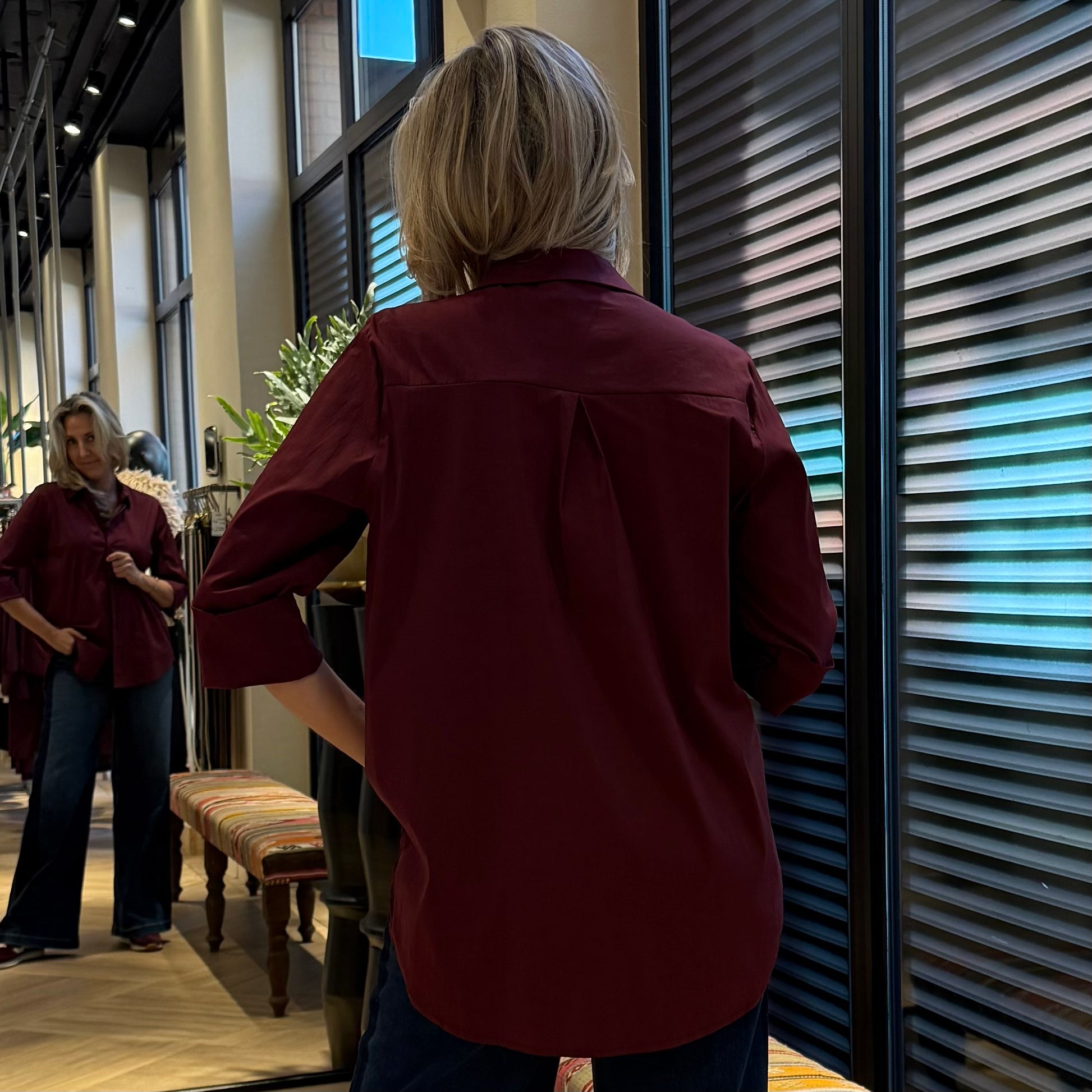 Basic Blouse Lisa Bordeaux - Peet kleding