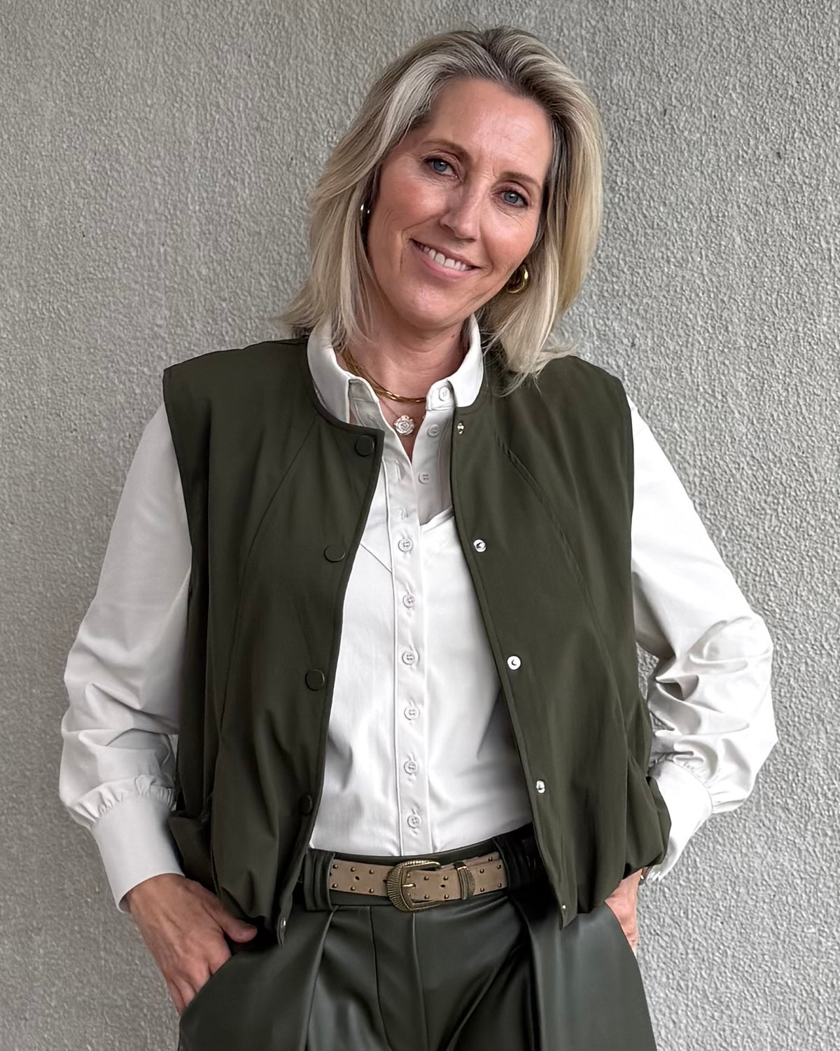 Triple Nine - Bodywarmer Bo Olijfgroen - 92428 - Peet kleding